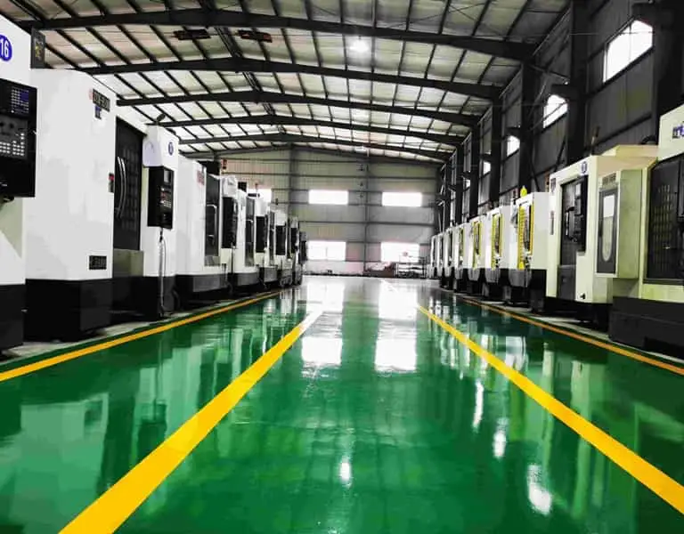 CNC workshop with CNC milling machines and lathes in operation